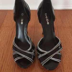 Bebe Black And Gray Heels Shoes Size:38.